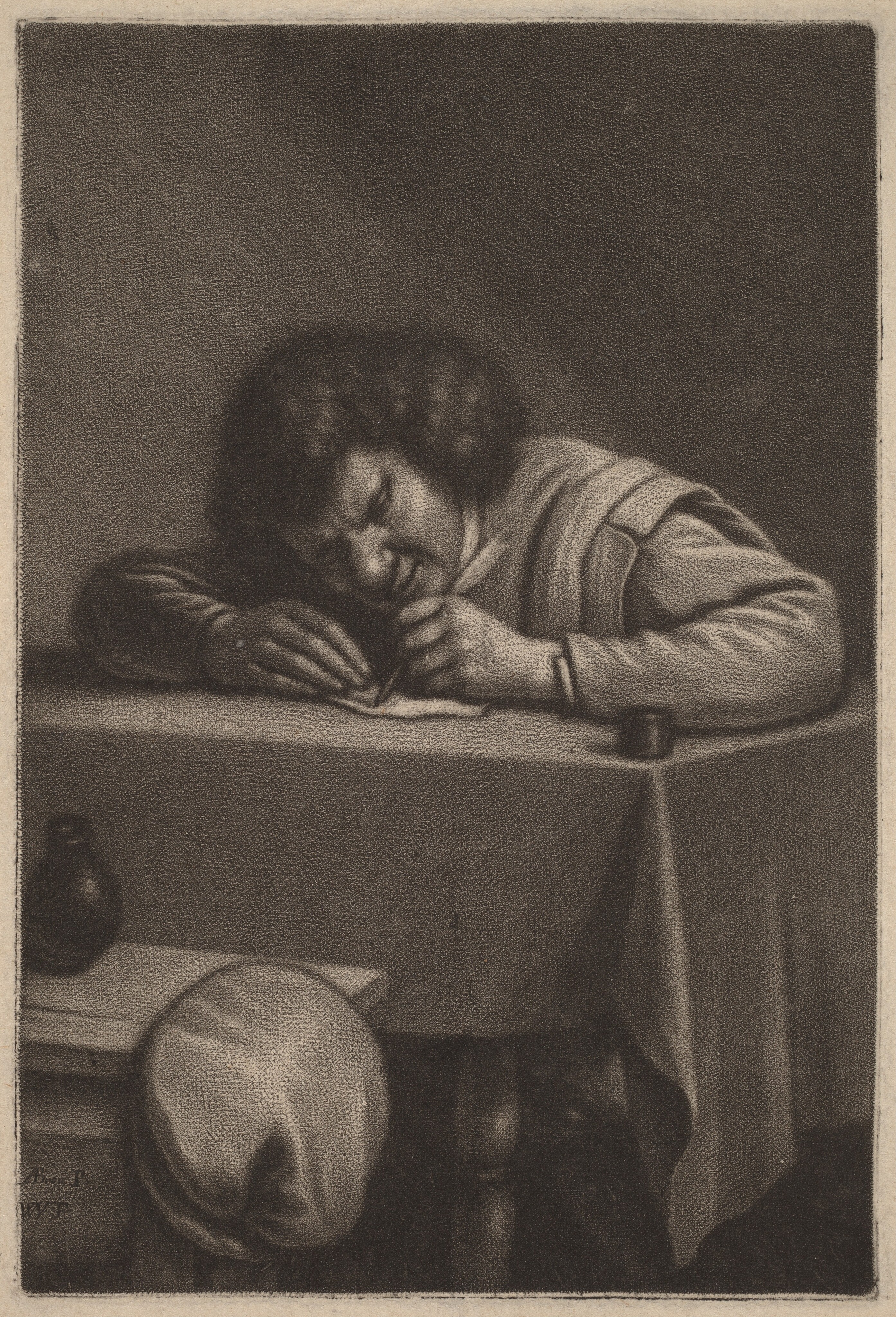 A man writing a letter at a table